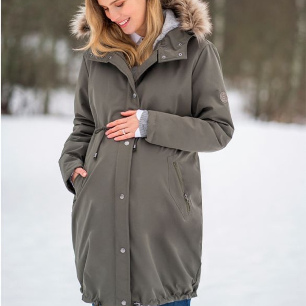 Seraphine Olive Utility Maternity Jacket